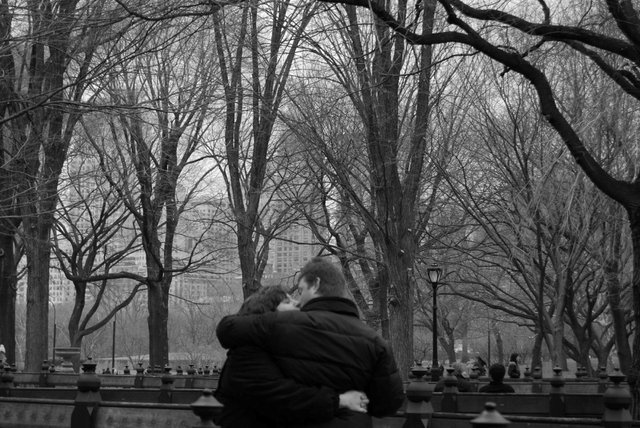 kissing in central park