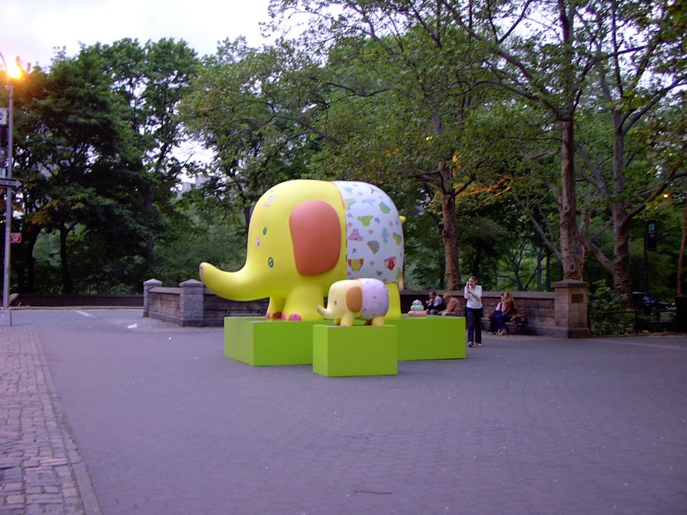 Elephants in frontof Central park 2005