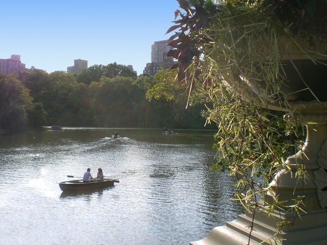 Passing Canoe from Bow Bridge