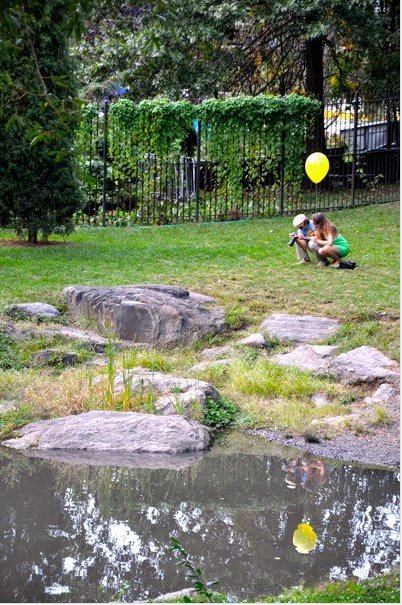 With a ballon at Central Park