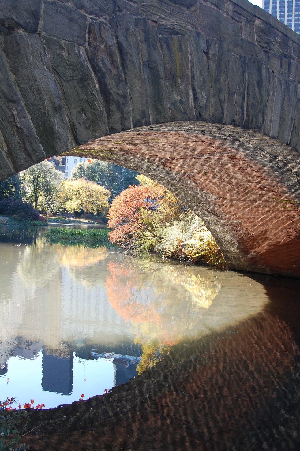 Reflections under the Gapstow Bridge