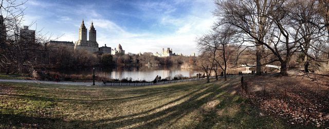 Panoramic View of Central Park Lake
