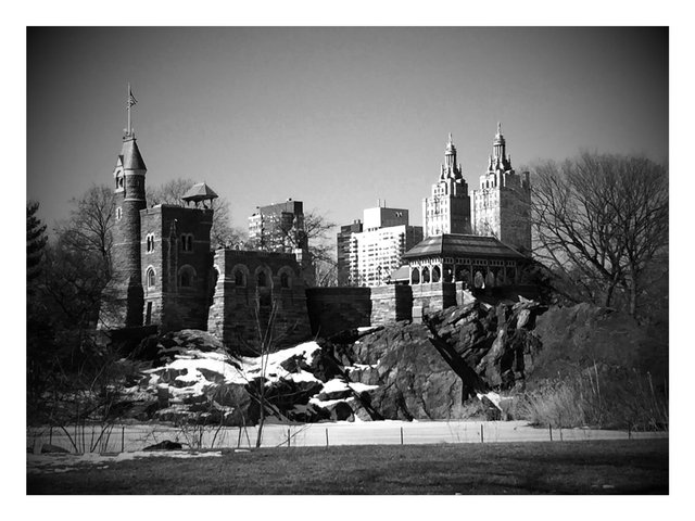 black and white Belvedere castle