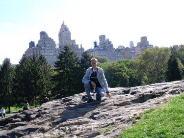 Jeroen in the middle of Central Park